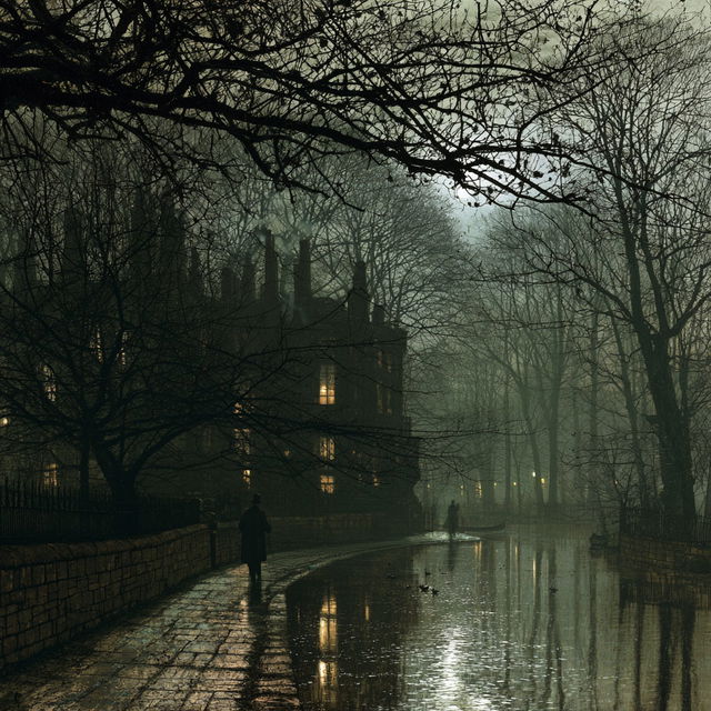 John Atkinson Grimshaw style, Midjourney V8.2, render 2 of 4