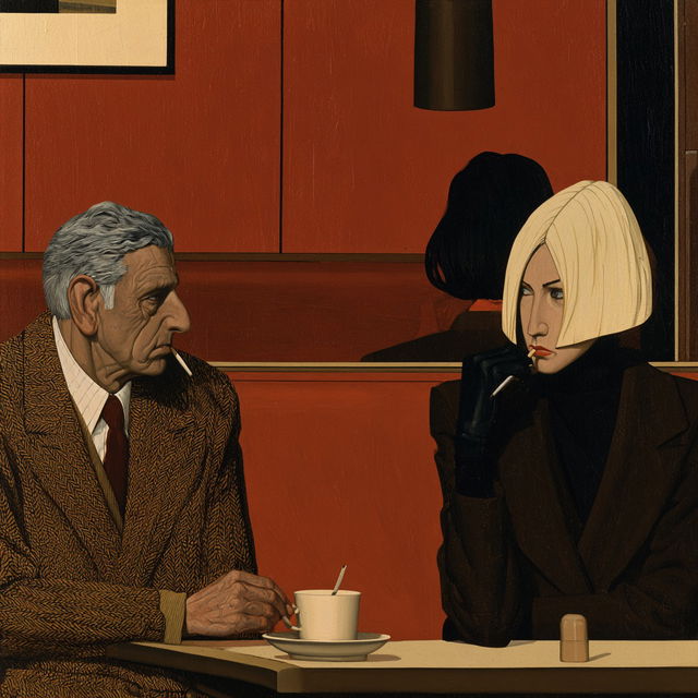 John Brack style, Midjourney V8.2, render 1 of 4