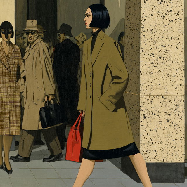 John Brack style, Midjourney V8.2, render 4 of 4