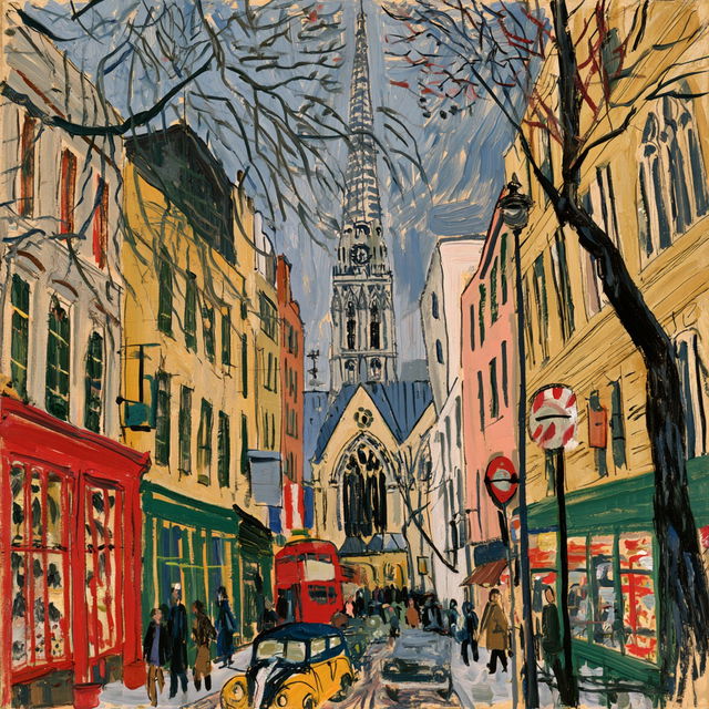 John Bratby style, Midjourney V8.2, render 2 of 4