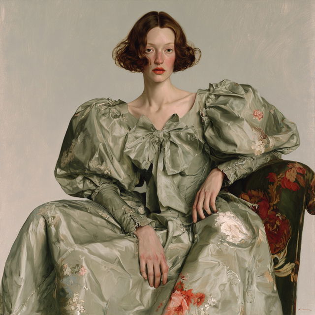 John Currin style, Midjourney V8.2, render 4 of 4