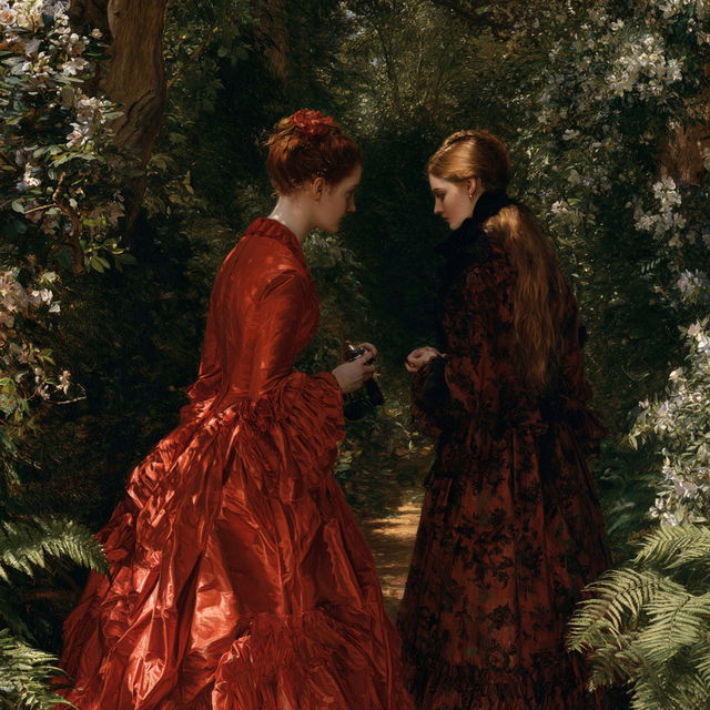 John Everett Millais style, Midjourney V8.2, render 1 of 4