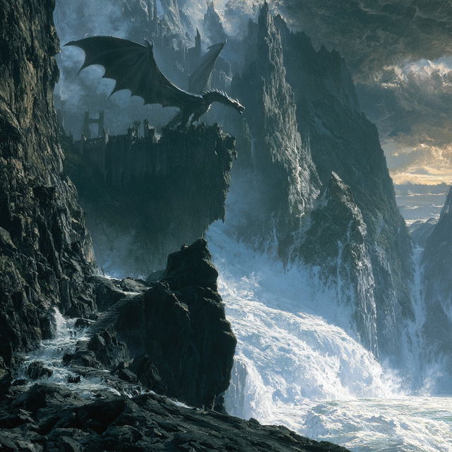 John Howe style, Midjourney V8.2, render 1 of 4