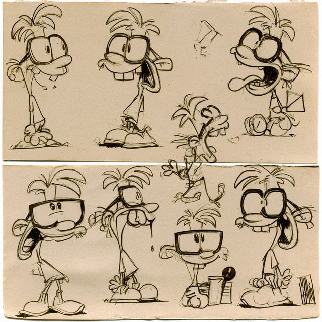 John Kricfalusi style, Midjourney V8.2, render 1 of 4