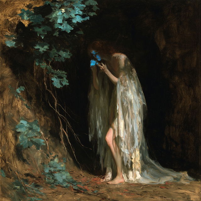 John La Farge style, Midjourney V8.2, render 1 of 4