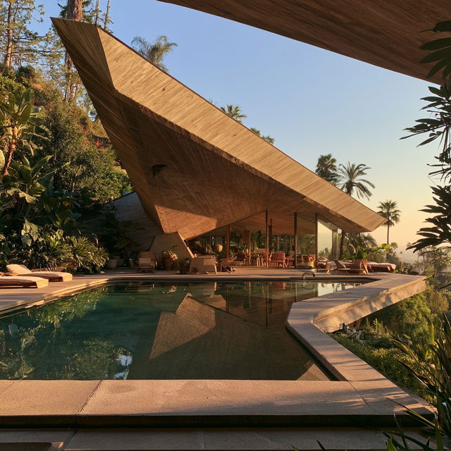 John Lautner style, Midjourney V8.2, render 2 of 4