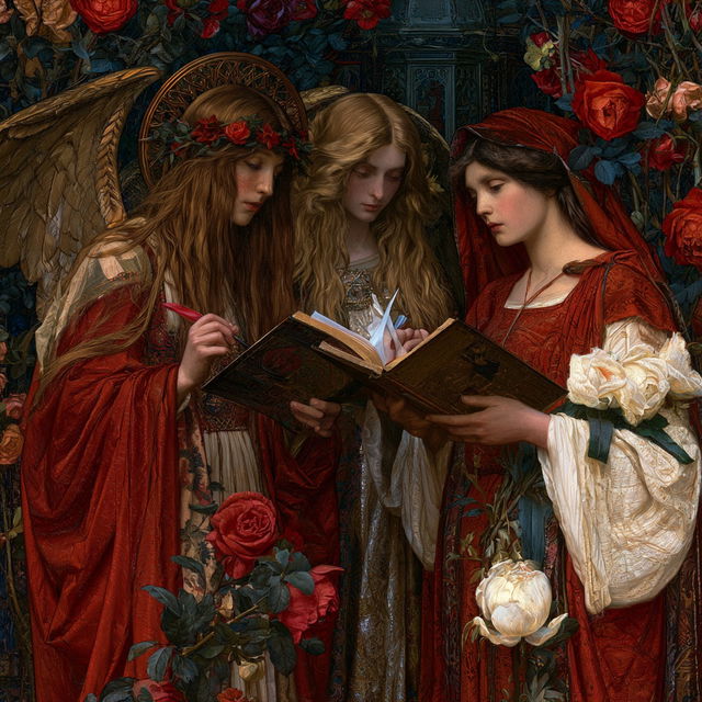 John Melhuish Strudwick style, Midjourney V8.2, render 3 of 4