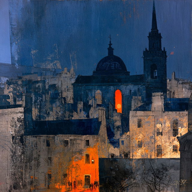 John Piper style, Midjourney V8.2, render 1 of 4