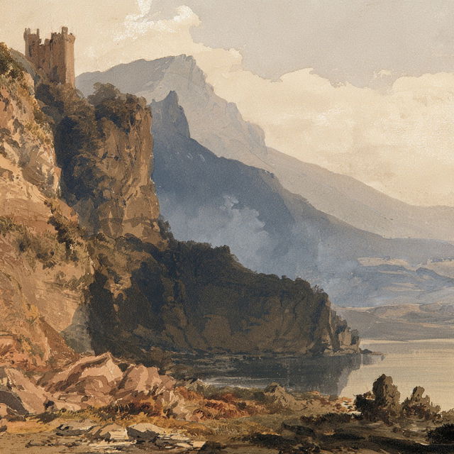 John Sell Cotman style, Midjourney V8.2, render 2 of 4