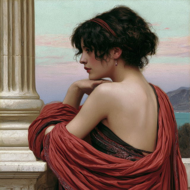 John William Godward style, Midjourney V8.2, render 1 of 4