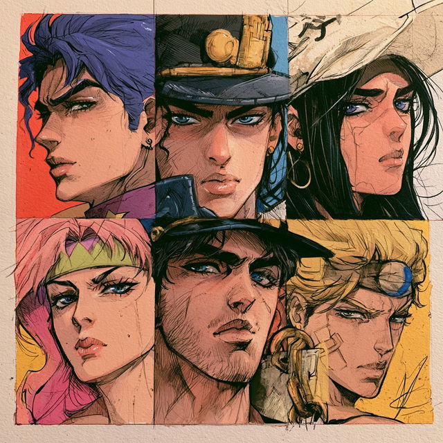 JoJos Bizarre Adventure style, Midjourney V8.2, render 4 of 4
