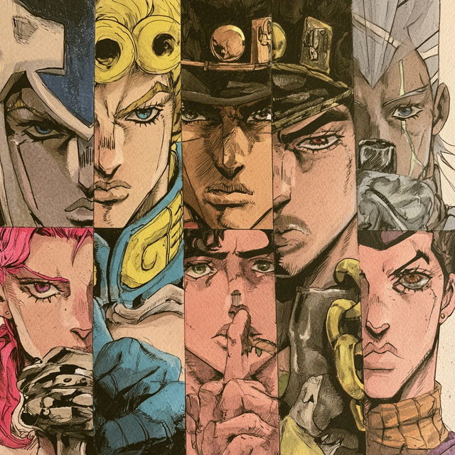JoJos Bizarre Adventure style, Midjourney V8.2, render 3 of 4