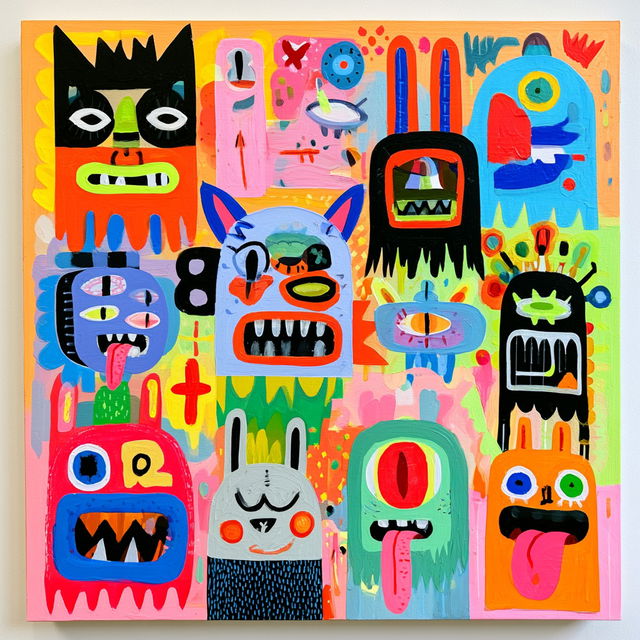 Jon Burgerman style, Midjourney V8.2, render 4 of 4