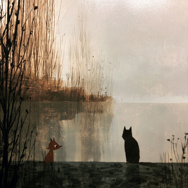 Jon Klassen style, Midjourney V8.2, render 3 of 4