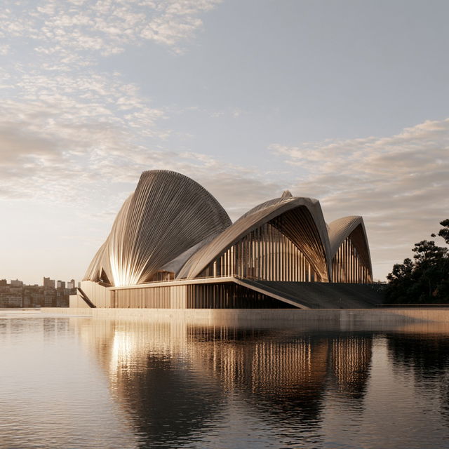Jorn Utzon style, Midjourney V8.2, render 2 of 4