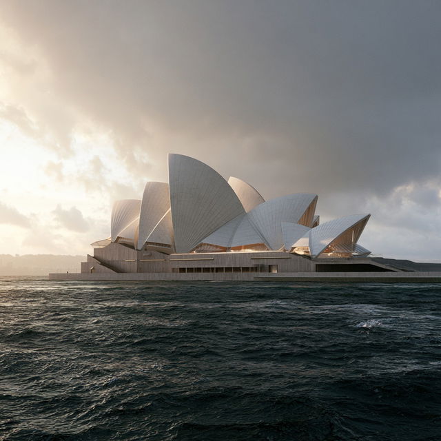 Jorn Utzon style, Midjourney V8.2, render 4 of 4