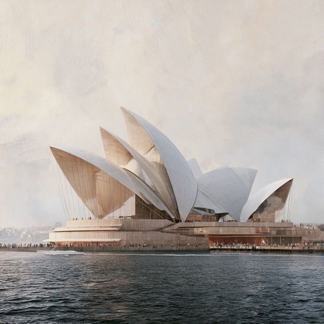 Jorn Utzon style, Midjourney V8.2, render 3 of 4
