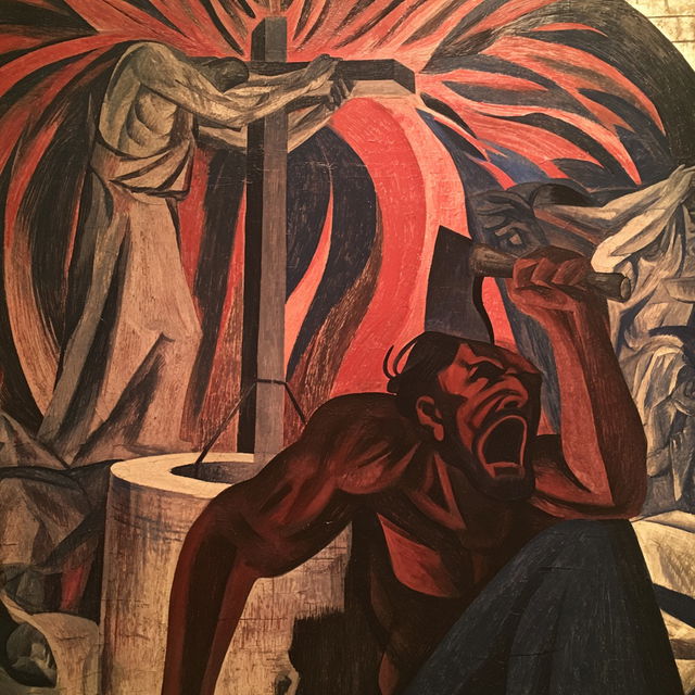 Jose Clemente Orozco style, Midjourney V8.2, render 4 of 4