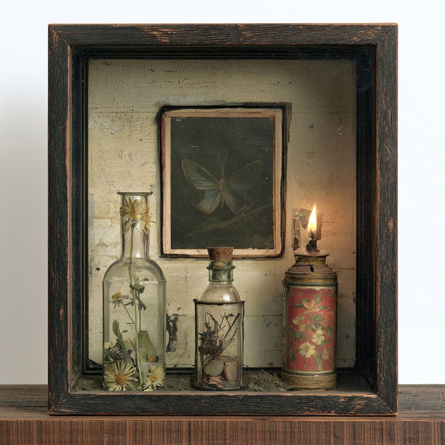 Joseph Cornell style, Midjourney V8.2, render 2 of 4