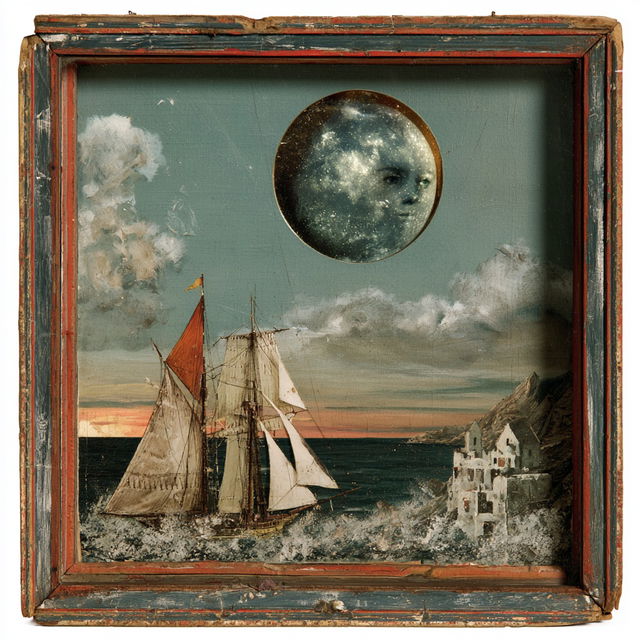 Joseph Cornell style, Midjourney V8.2, render 4 of 4