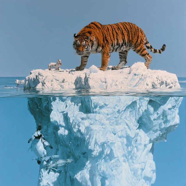 Josh Keyes style, Midjourney V8.2, render 2 of 4