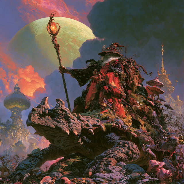 Josh Kirby style, Midjourney V8.2, render 1 of 4