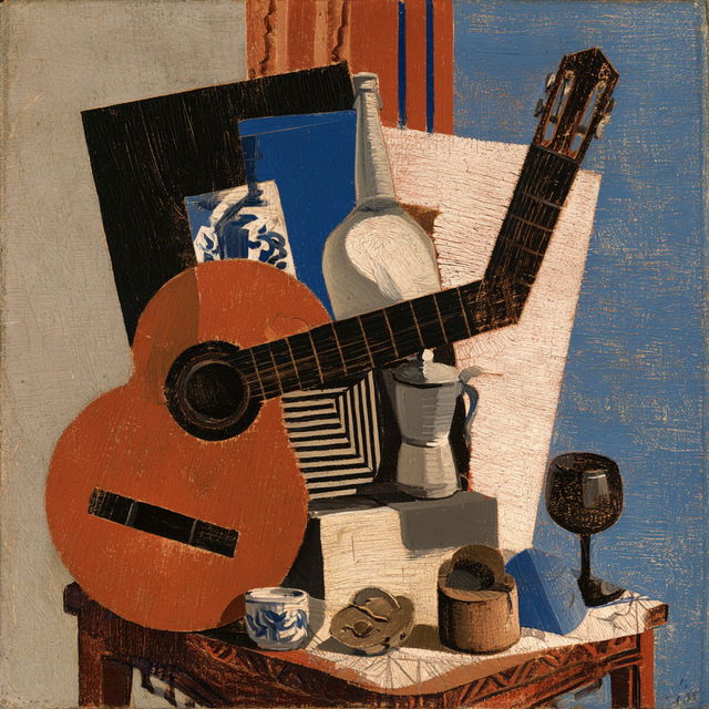 Juan Gris style, Midjourney V8.2, render 2 of 4