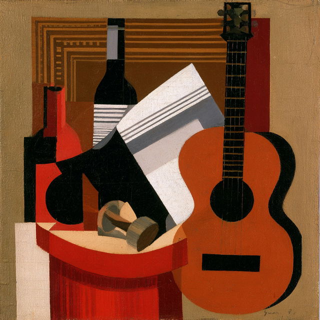 Juan Gris style, Midjourney V8.2, render 4 of 4