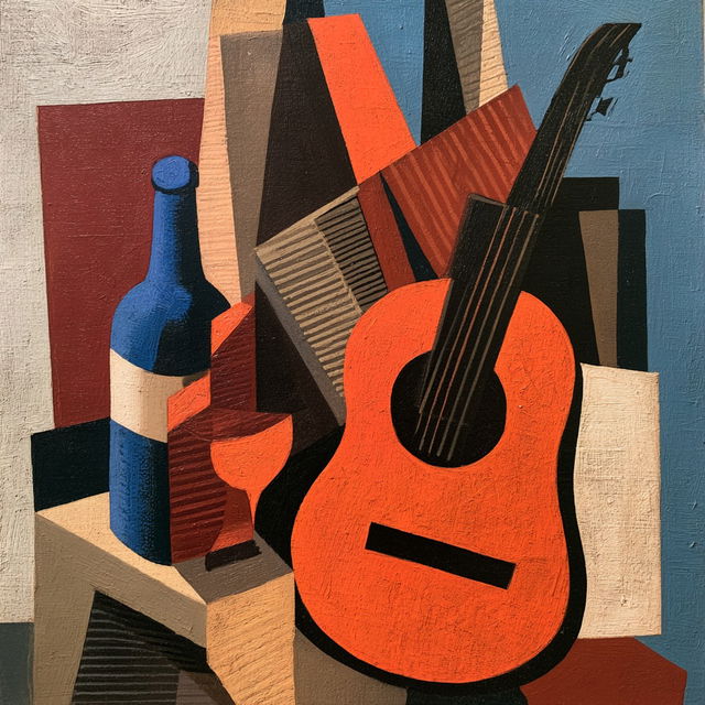 Juan Gris style, Midjourney V8.2, render 3 of 4