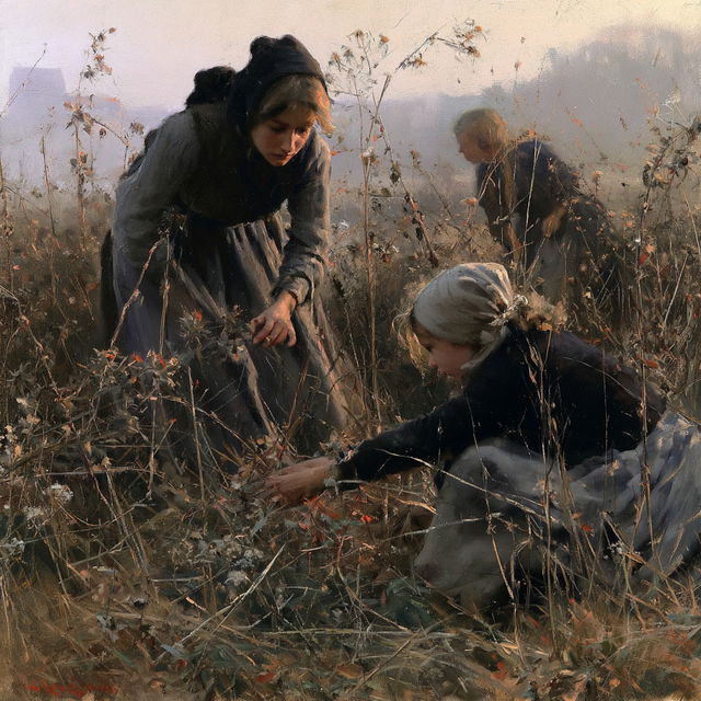 Jules Bastien-Lepage style, Midjourney V8.2, render 3 of 4
