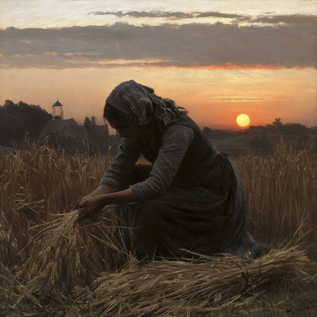Jules Breton style, Midjourney V8.2, render 2 of 4