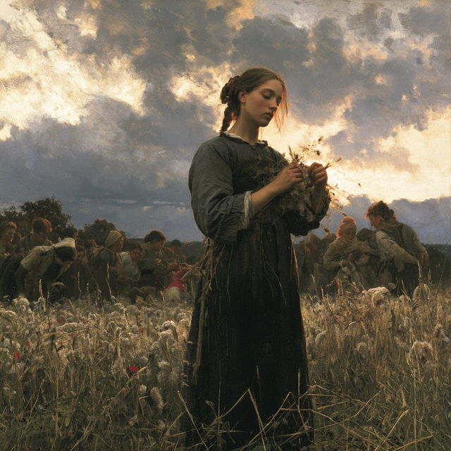 Jules Breton style, Midjourney V8.2, render 1 of 4