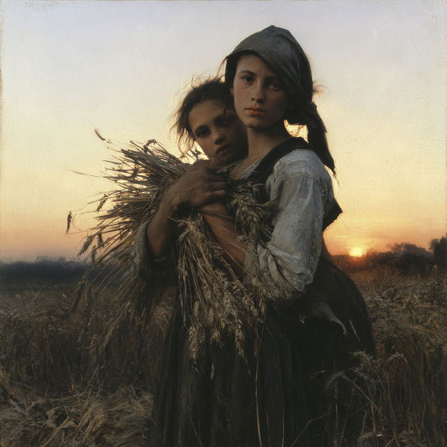 Jules Breton style, Midjourney V8.2, render 3 of 4