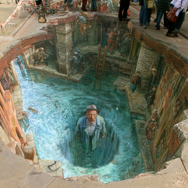 Julian Beever style, Midjourney V8.2, render 3 of 4