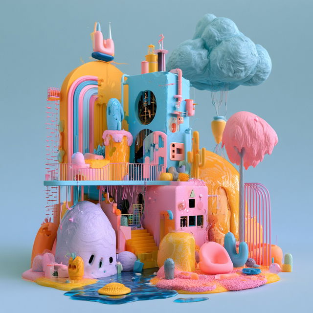 Julian Glander style, Midjourney V8.2, render 3 of 4