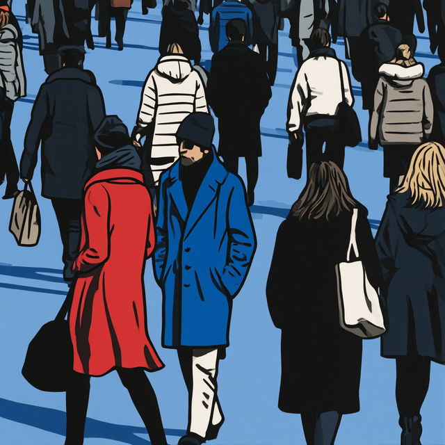 Julian Opie style, Midjourney V8.2, render 2 of 4