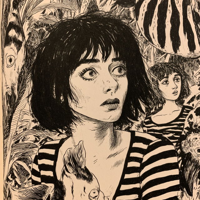 Julie Doucet style, Midjourney V8.2, render 2 of 4