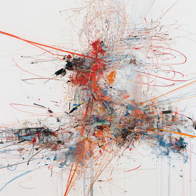 Julie Mehretu style, Midjourney V8.2, render 4 of 4