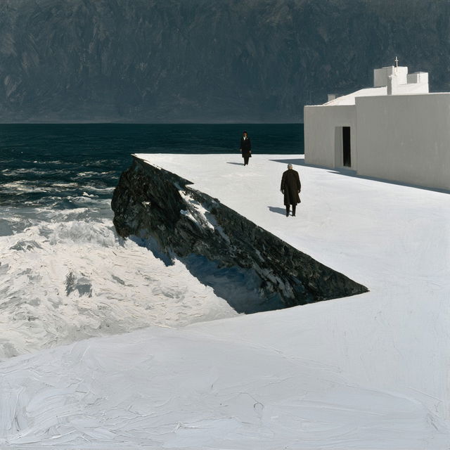 Julio Larraz style, Midjourney V8.2, render 3 of 4