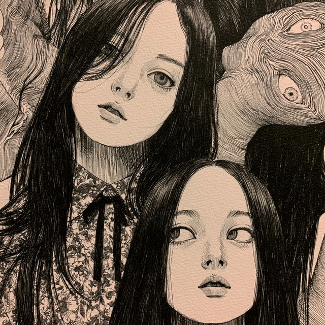 Junji Ito style, Midjourney V8.2, render 2 of 4