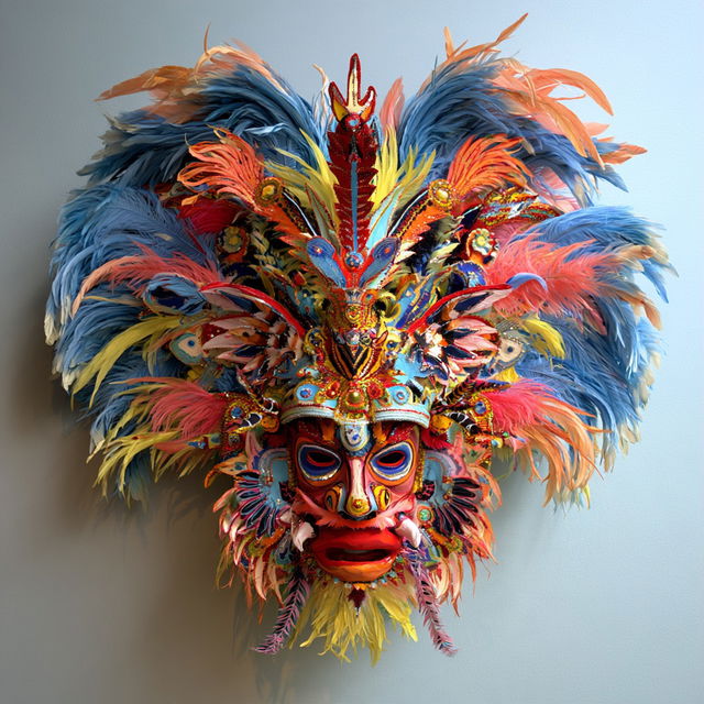 Junkanoo mask style, Midjourney V8.2, render 2 of 4