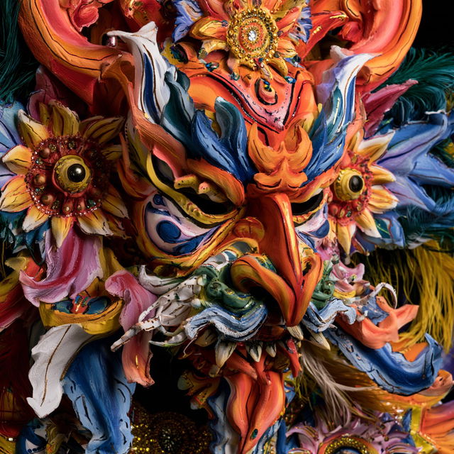 Junkanoo mask style, Midjourney V8.2, render 4 of 4