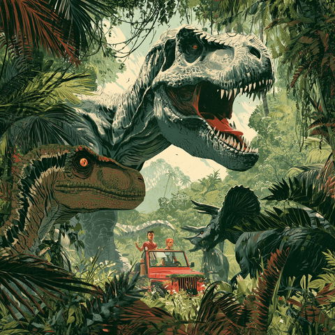 Jurassic Park style (Titles), Midjourney V8.2