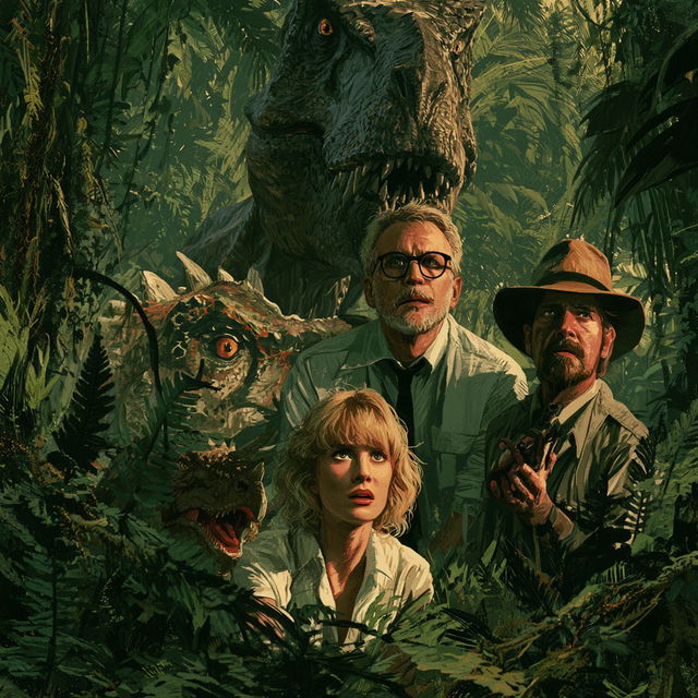 Jurassic Park style, Midjourney V8.2, render 3 of 4