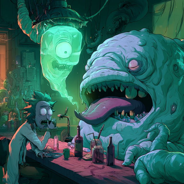 Justin Roiland style, Midjourney V8.2, render 2 of 4