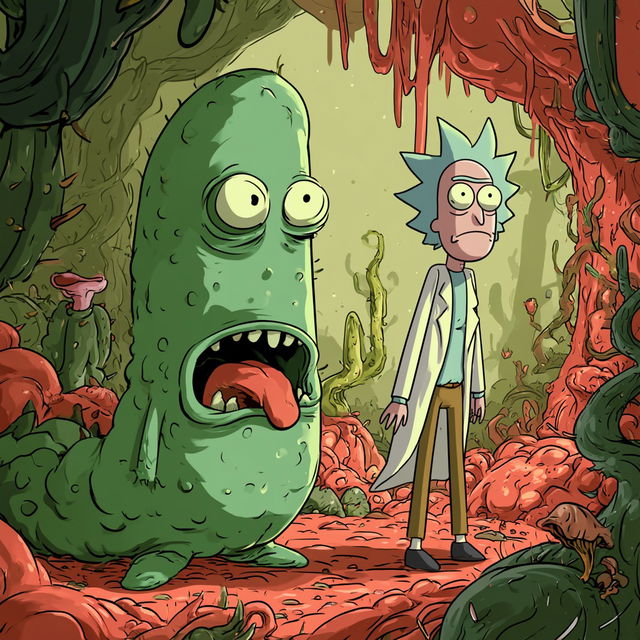 Justin Roiland style, Midjourney V8.2, render 3 of 4