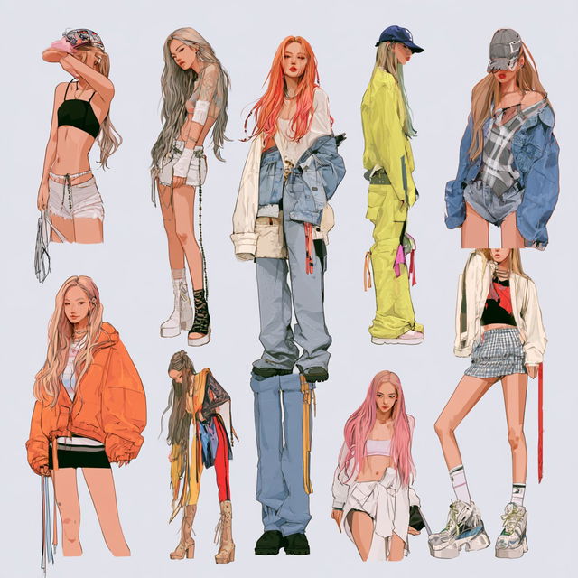 K-pop fashion style, Midjourney V8.2, render 2 of 4