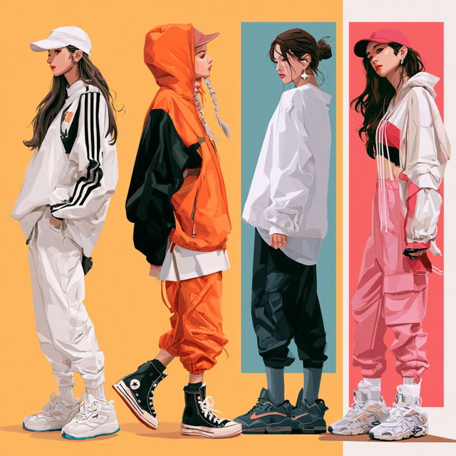 K-pop fashion style, Midjourney V8.2, render 3 of 4