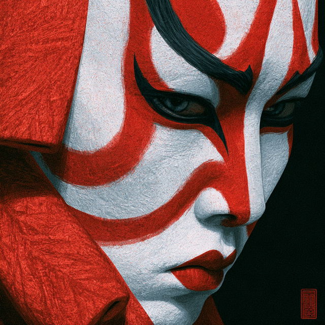 Kabuki style, Midjourney V8.2, render 1 of 4