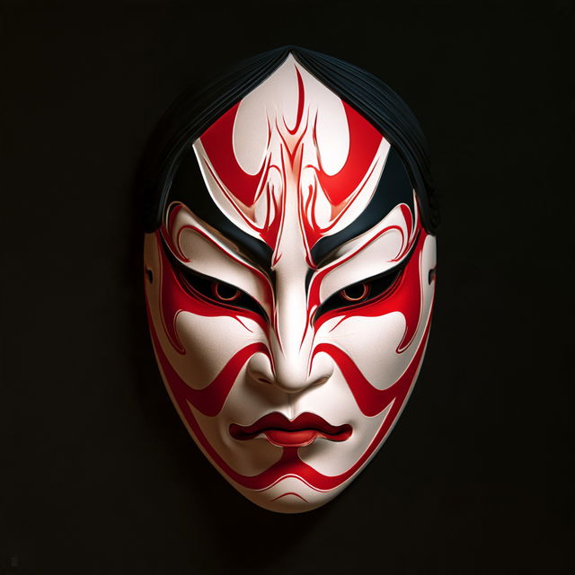 Kabuki mask style, Midjourney V8.2, render 2 of 4